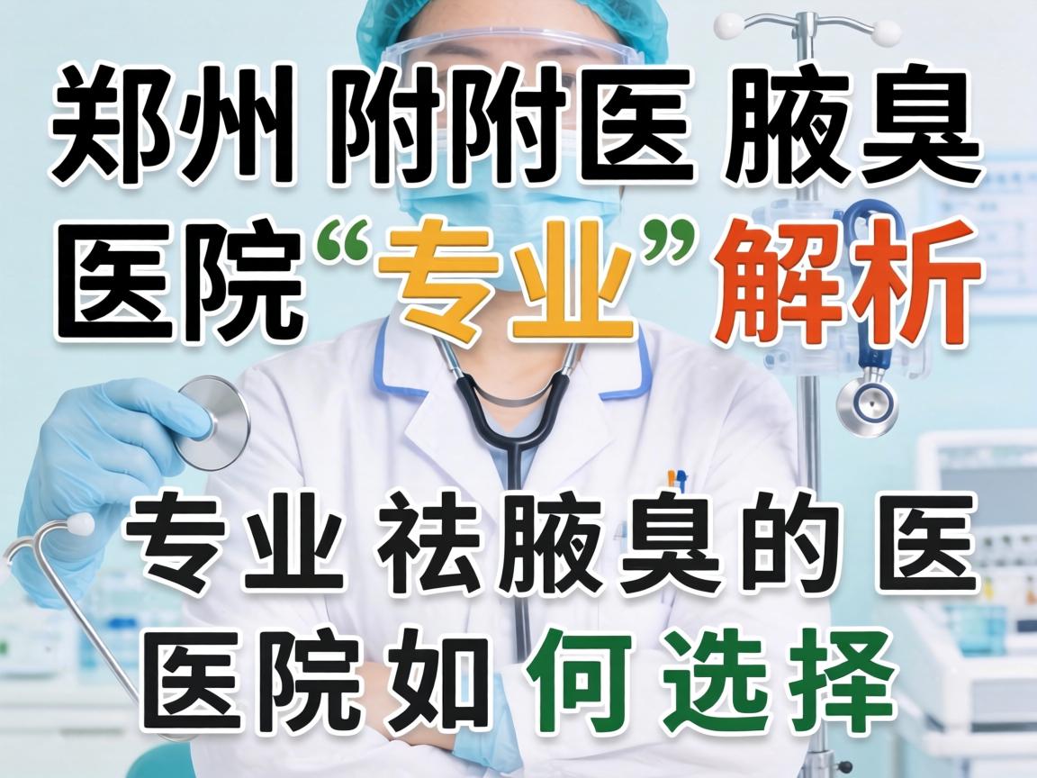 郑州附医腋臭医院专业解析，专业祛腋臭的医院如何选择