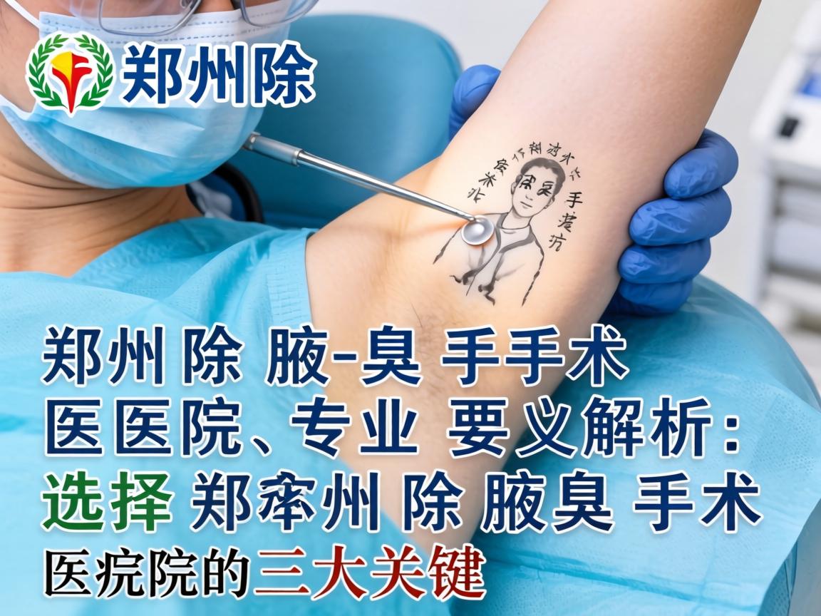郑州除腋臭手术医院专业解析，选择郑州除腋臭手术医院的三大关键