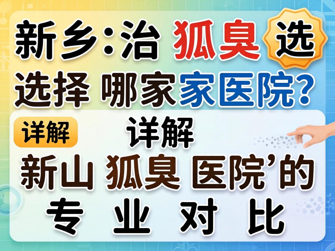 新乡治狐臭选择哪家医院?详解新乡狐臭医院的专业对比 新乡治狐臭选择哪家医院?详解新乡狐臭医院的专业对比