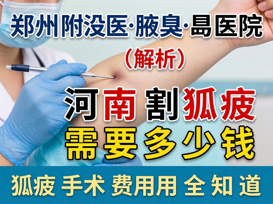 郑州附医腋臭医院解析，河南割狐臭需要多少钱，狐臭手术费用全知道