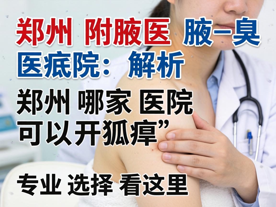 郑州附医腋臭医院解析，郑州哪家医院可以开狐臭，专业选择看这里