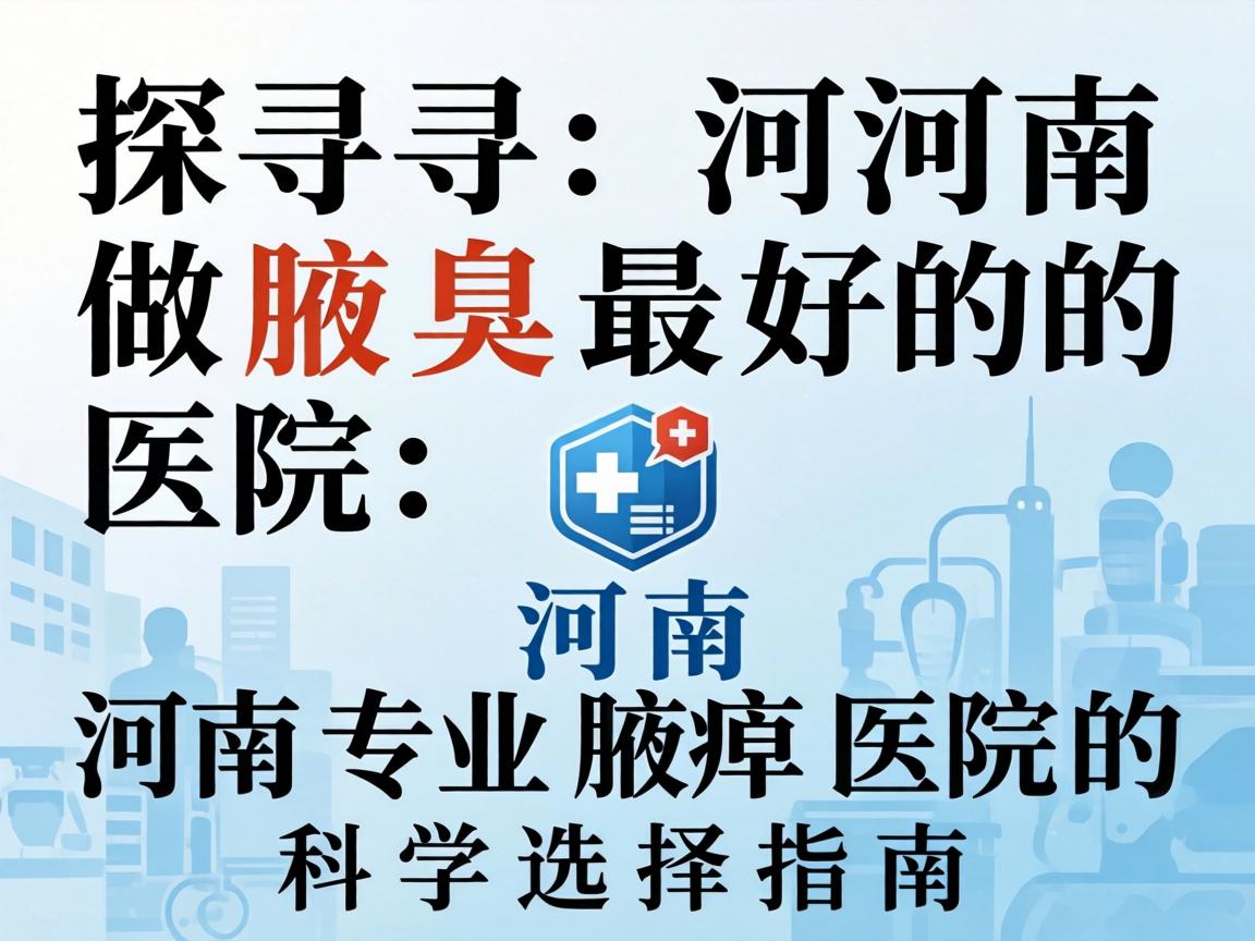 探寻河南做腋臭最好的医院,河南专业腋臭医院的科学选择指南 探寻河南做腋臭最好的医院,河南专业腋臭医院的科学选择指南