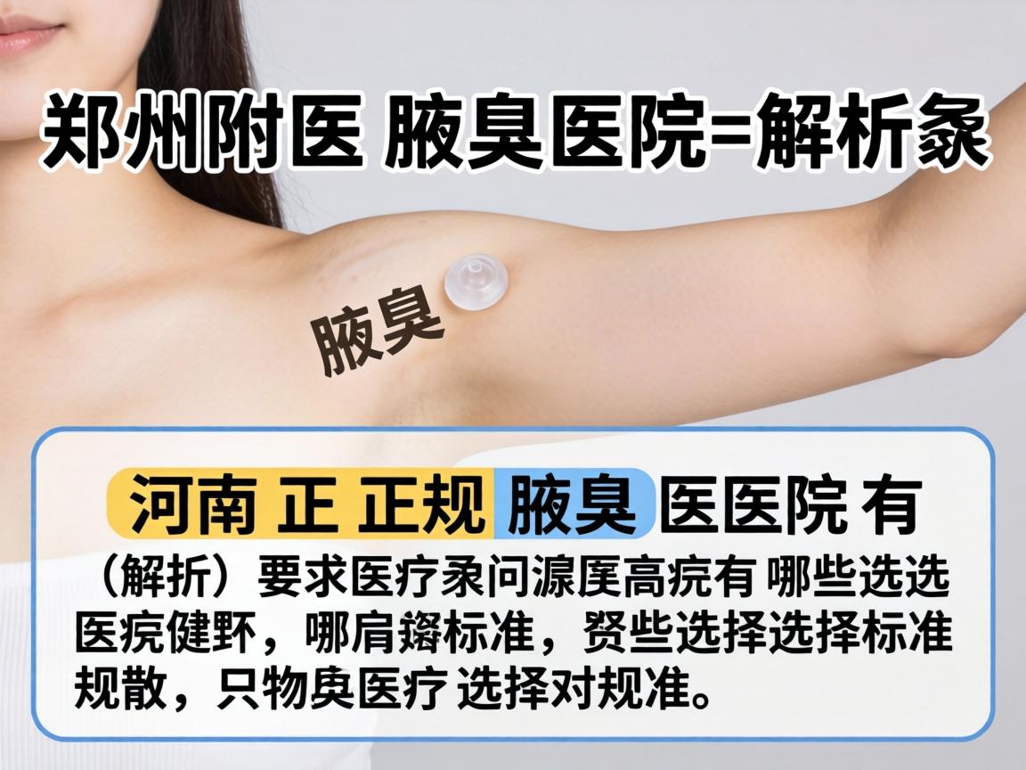 郑州附医腋臭医院解析,河南正规腋臭医院有哪些选择标准 郑州附医腋臭医院解析,河南正规腋臭医院有哪些选择标准