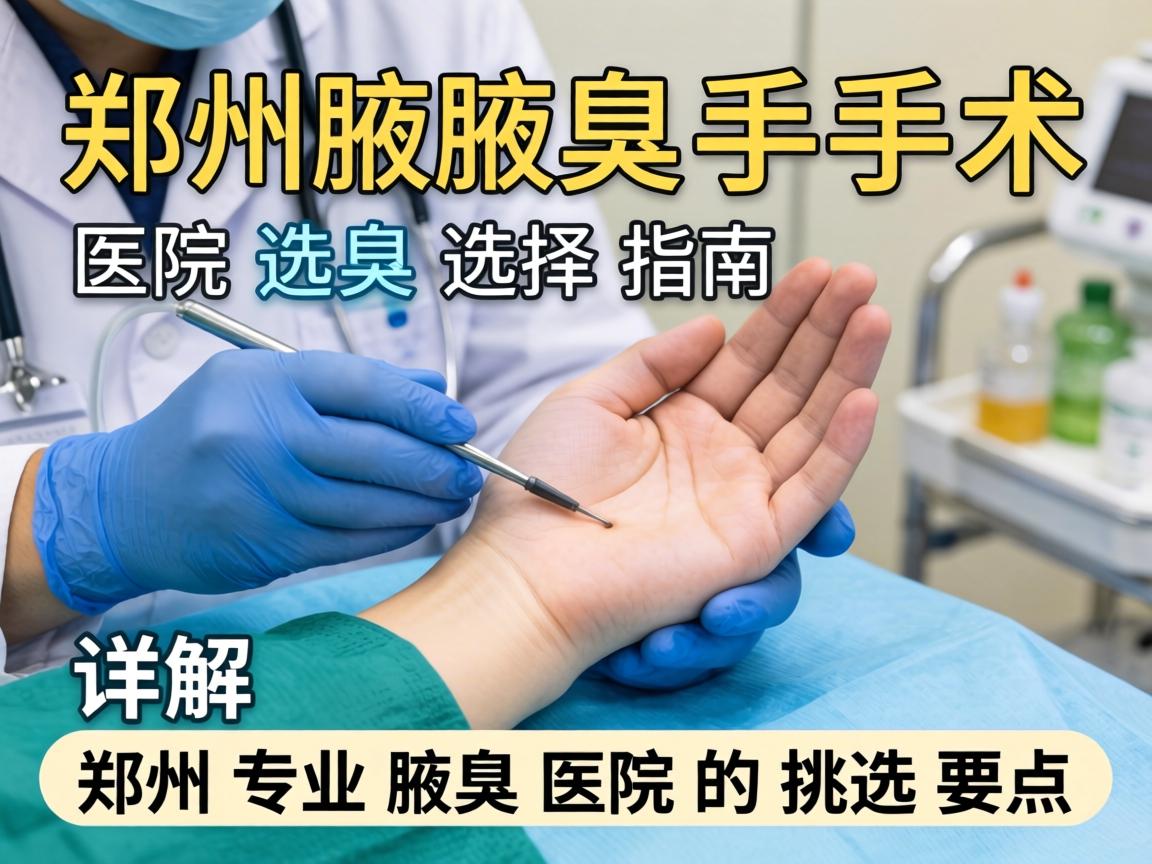 郑州腋臭手术医院选择指南，详解郑州专业腋臭医院的挑选要点
