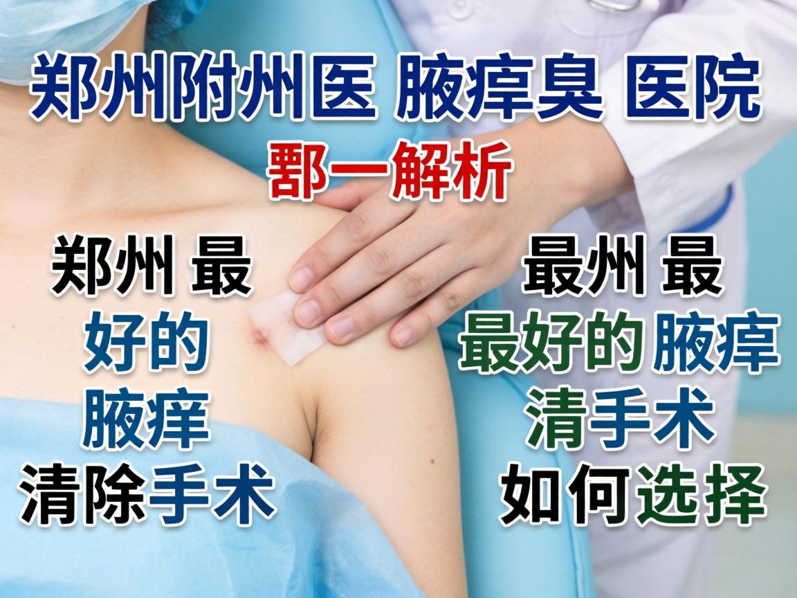 郑州附医腋臭医院解析，郑州最好的腋臭清除手术如何选择