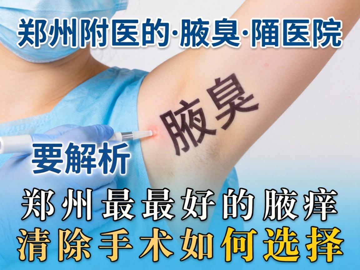郑州附医腋臭医院解析，郑州最好的腋臭清除手术如何选择
