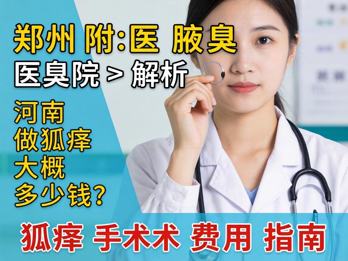 郑州附医腋臭医院解析，河南做狐臭大概多少钱？狐臭手术费用指南