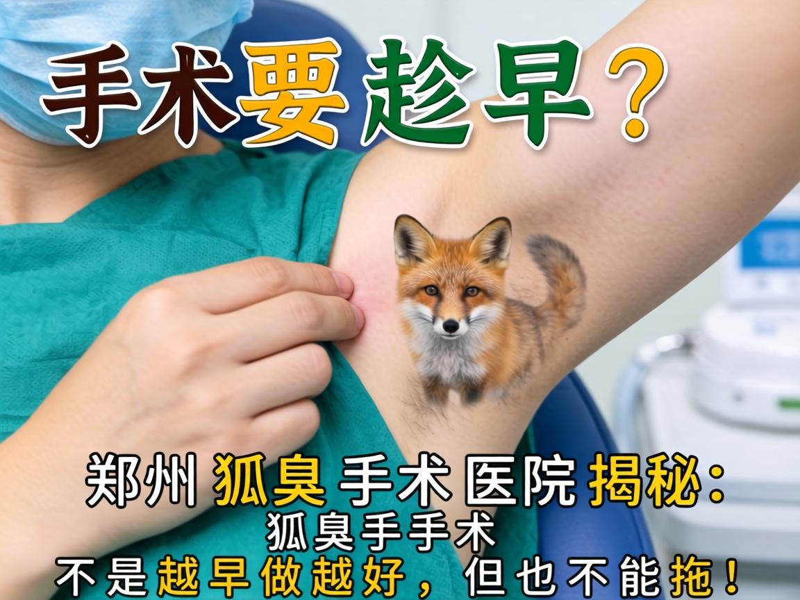 狐臭手术要趁早？郑州狐臭手术医院揭秘，狐臭手术不是越早做越好，但也不能拖！