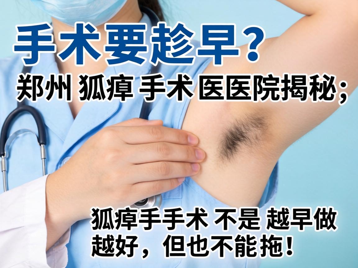 狐臭手术要趁早？郑州狐臭手术医院揭秘，狐臭手术不是越早做越好，但也不能拖！