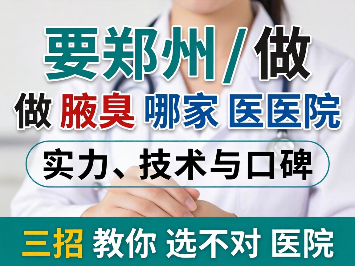 郑州做腋臭哪家医院，实力、技术与口碑，三招教你选对医院