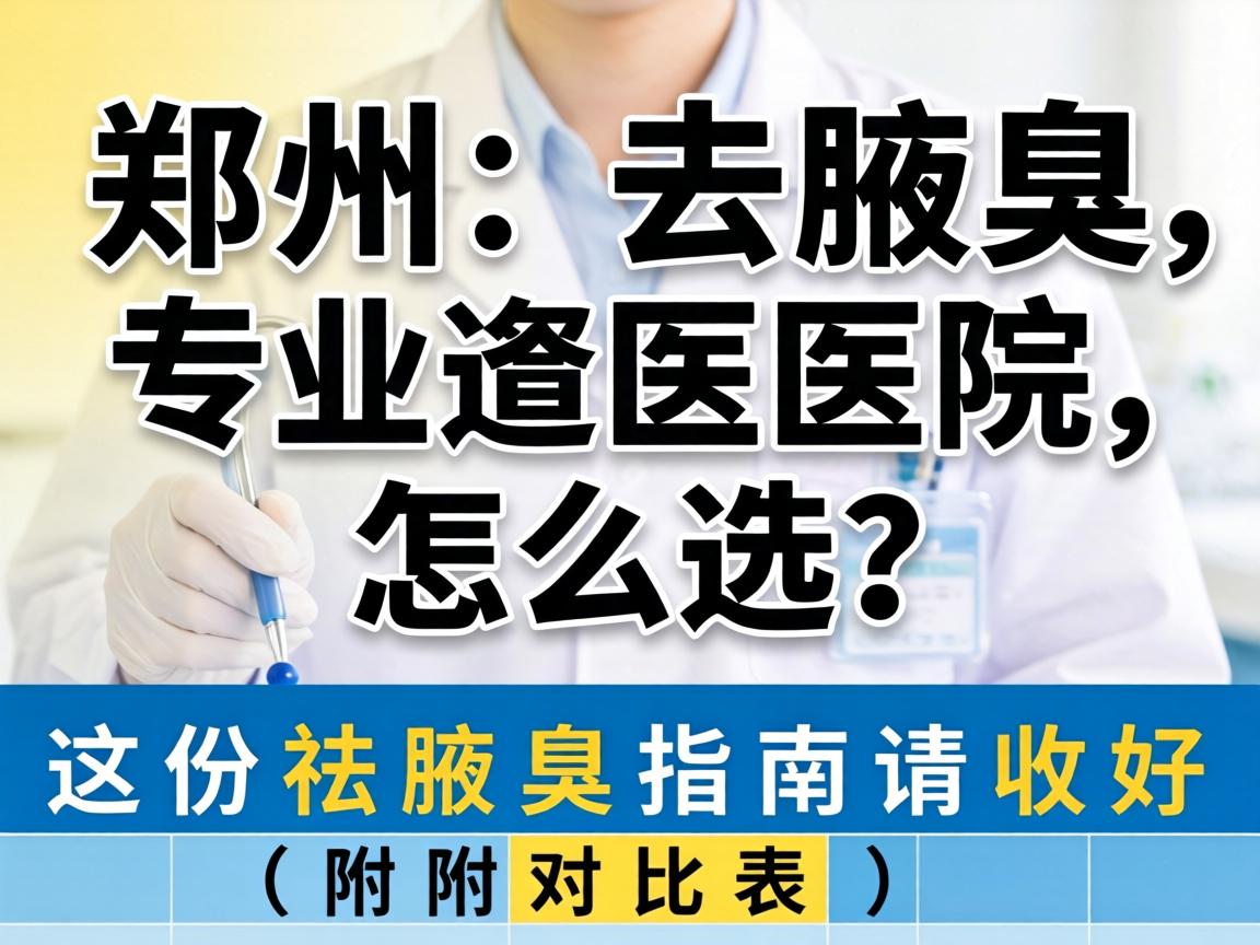 郑州去腋臭,专业医院怎么选?这份祛腋臭指南请收好(附对比表) 郑州去腋臭,专业医院怎么选?这份祛腋臭指南请收好(附对比表)