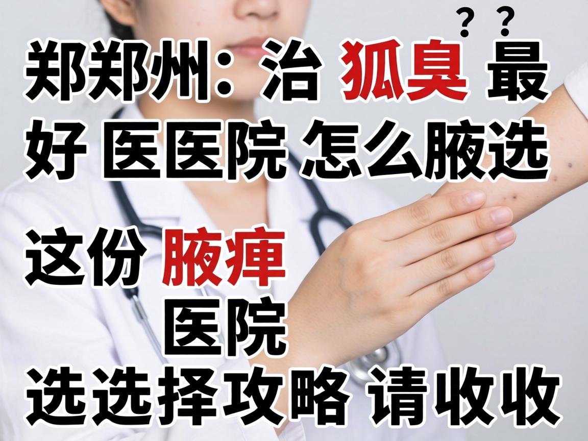 郑州治狐臭最好医院怎么选？这份腋臭医院选择攻略请收好