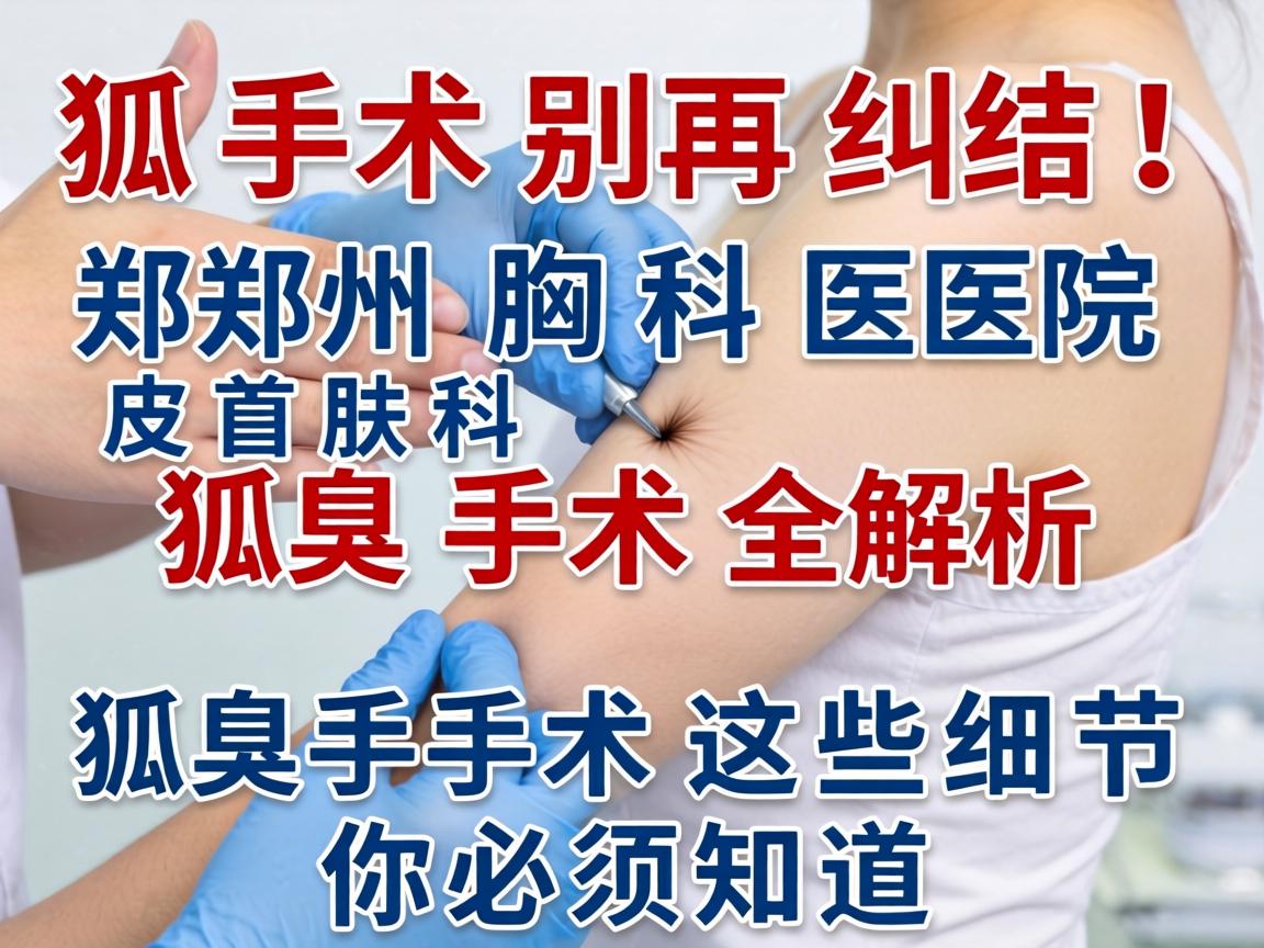 狐臭手术别再纠结!郑州胸科医院皮肤科狐臭手术全解析,狐臭手术这些细节你必须知道 狐臭手术别再纠结!郑州胸科医院皮肤科狐臭手术全解析,狐臭手术这些细节你必须知道