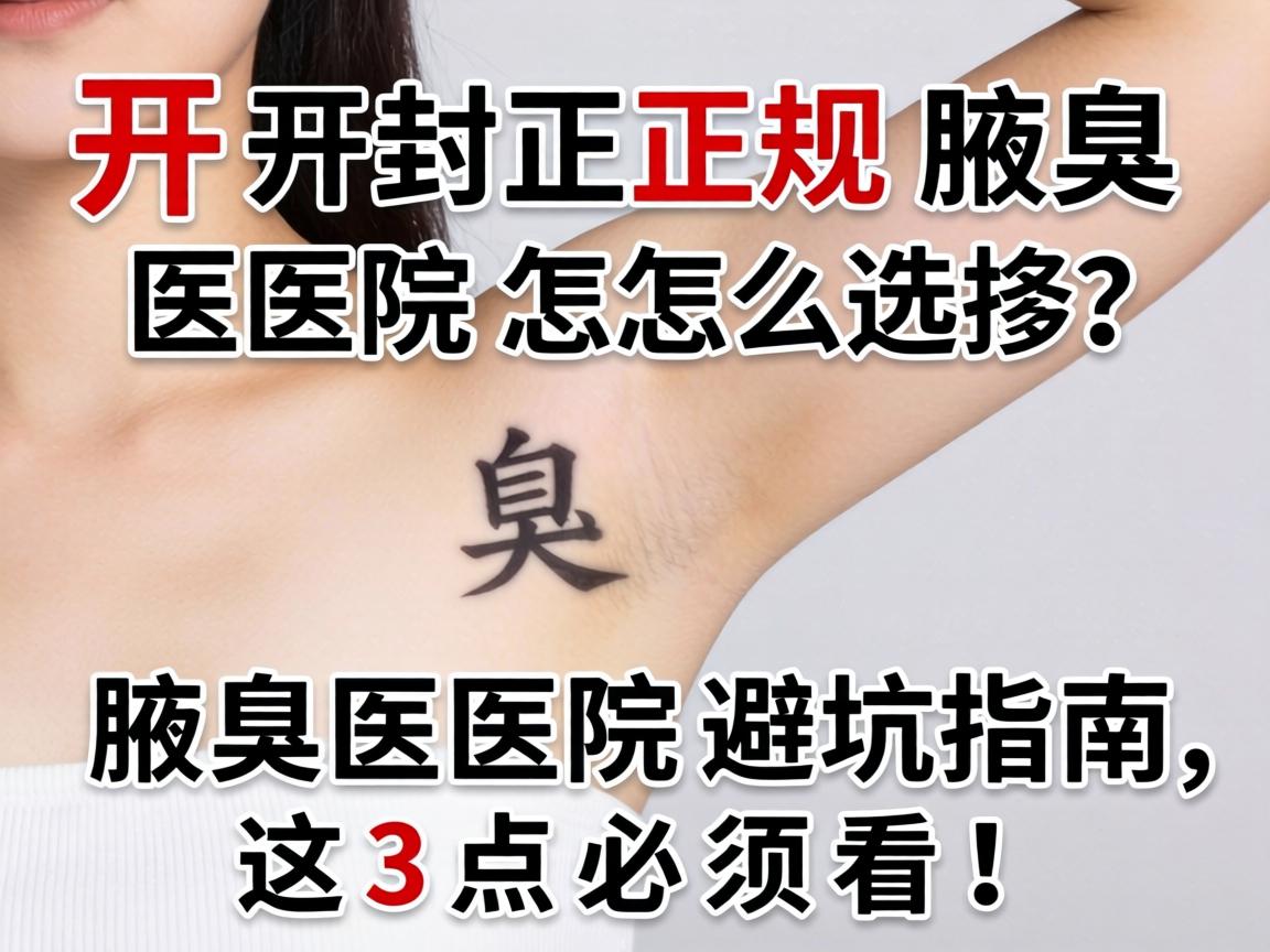 开封正规腋臭医院怎么选？腋臭医院避坑指南，这3点必须看！