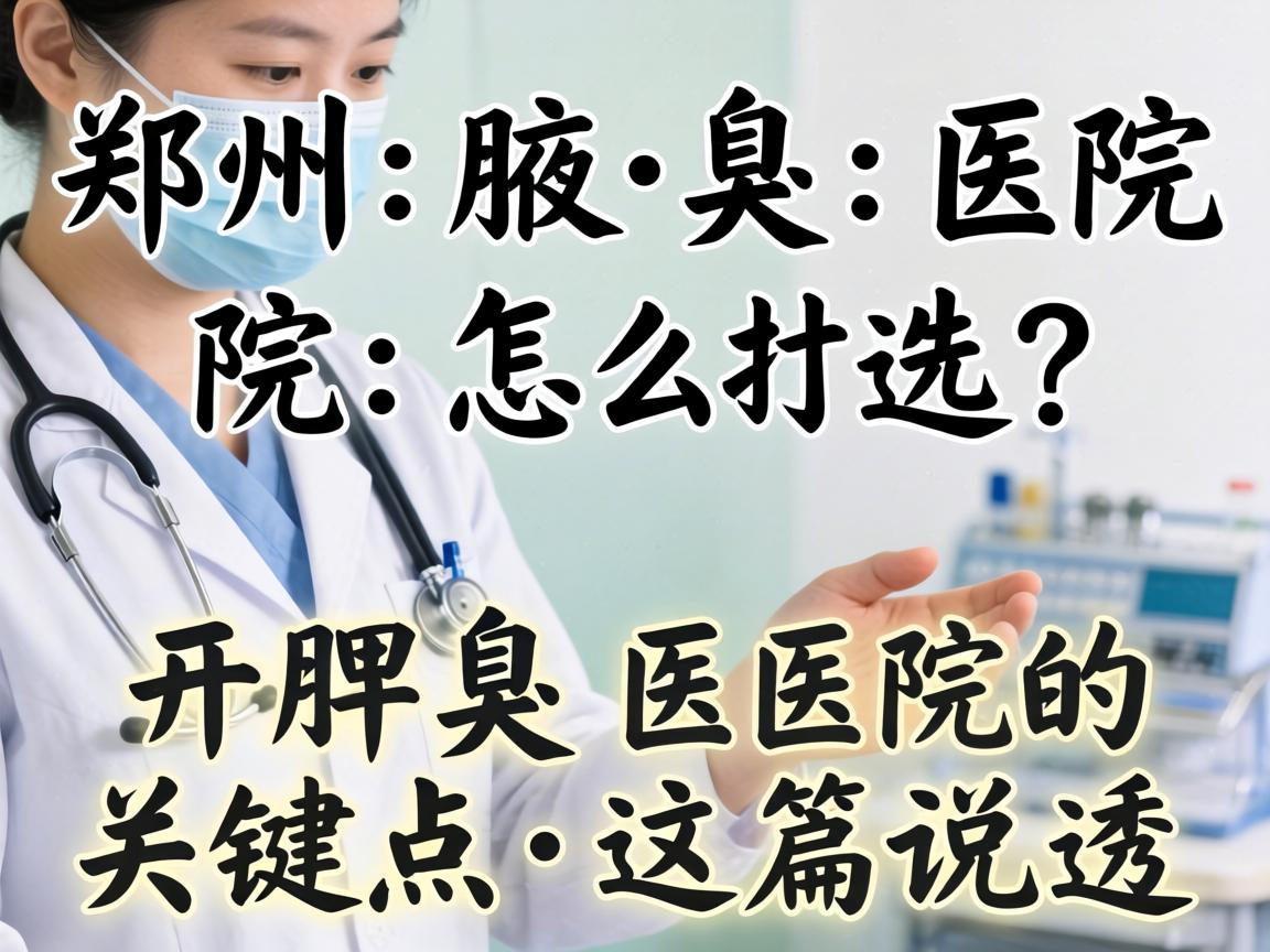 郑州腋臭医院怎么选？开腋臭医院的关键点，这篇说透