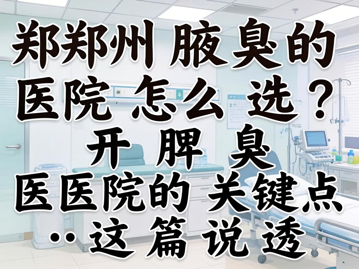 郑州腋臭医院怎么选？开腋臭医院的关键点，这篇说透