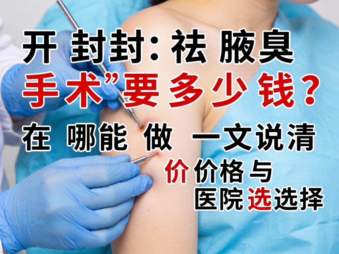 开封祛腋臭手术要多少钱？在哪能做？一文说清价格与医院选择