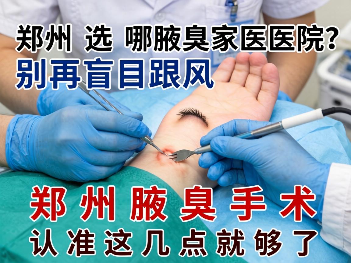 郑州腋臭手术选哪家医院？别再盲目跟风，郑州腋臭手术认准这几点就够了