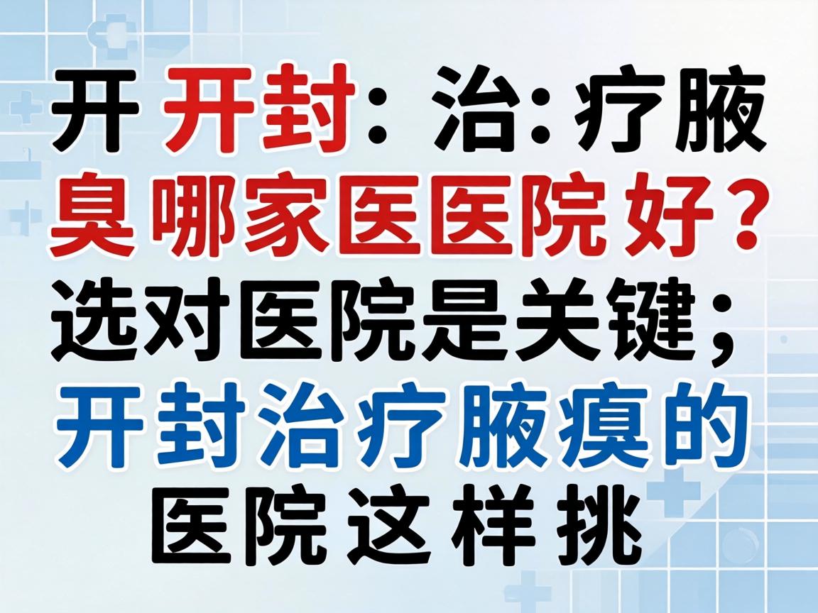 开封治疗腋臭哪家医院好？选对医院是关键，开封治疗腋臭的医院这样挑
