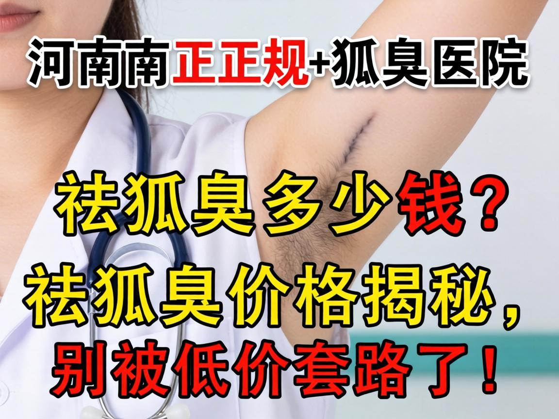 河南正规狐臭医院祛狐臭多少钱？祛狐臭价格揭秘，别被低价套路了！