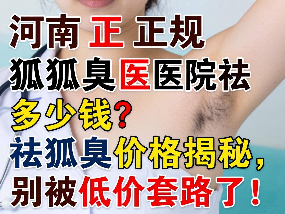 河南正规狐臭医院祛狐臭多少钱？祛狐臭价格揭秘，别被低价套路了！