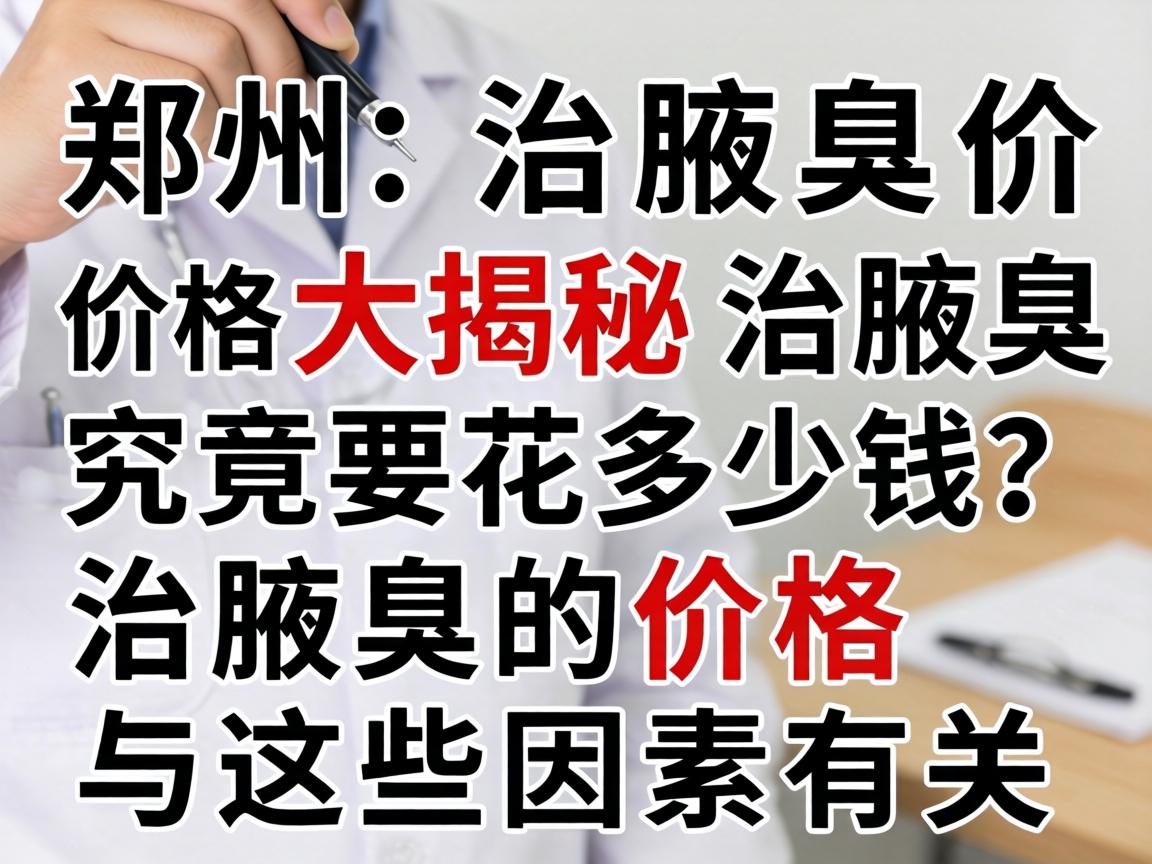 郑州治腋臭价格大揭秘，治腋臭究竟要花多少钱？治腋臭的价格与这些因素有关