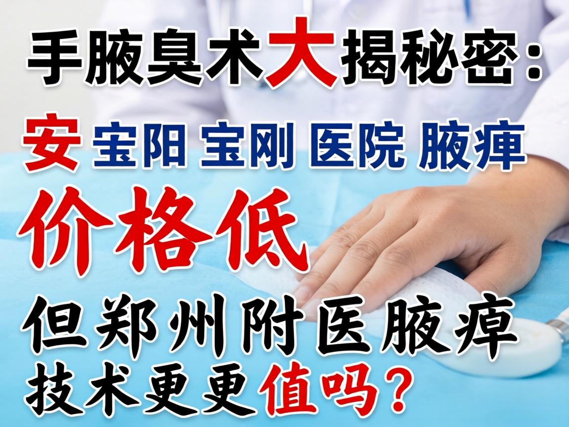 腋臭手术价格大揭秘，安阳宝刚医院腋臭价格低，但郑州附医腋臭技术更值吗？