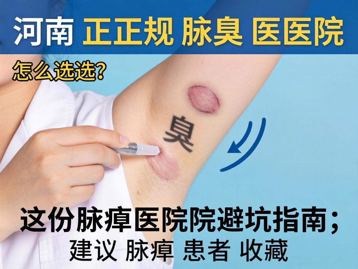 河南正规腋臭医院怎么选？这份腋臭医院避坑指南，建议腋臭患者收藏