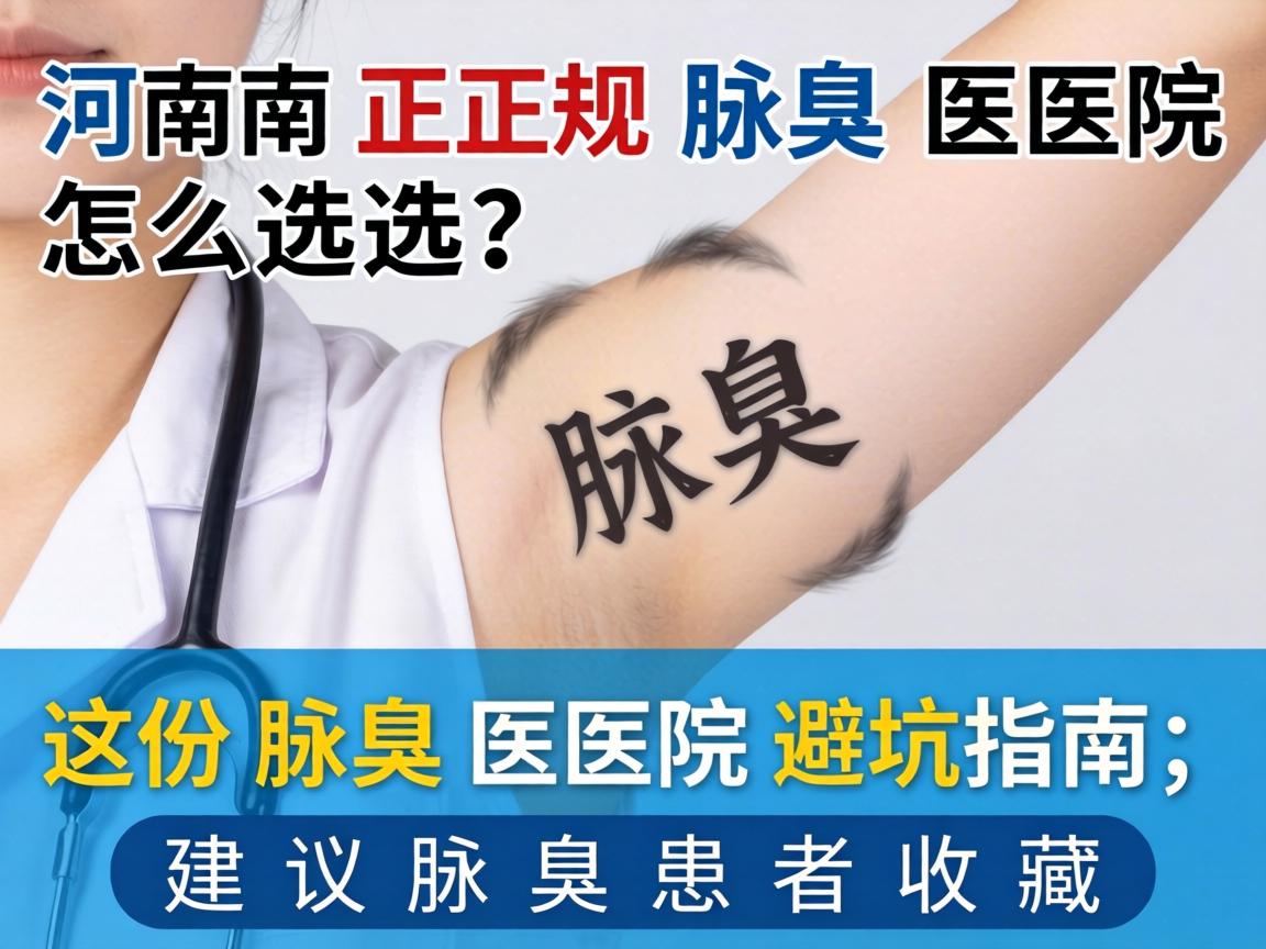 河南正规腋臭医院怎么选？这份腋臭医院避坑指南，建议腋臭患者收藏