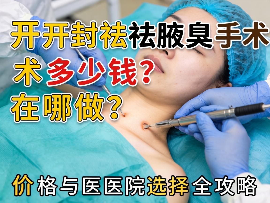 开封祛腋臭手术多少钱？在哪做？价格与医院选择全攻略