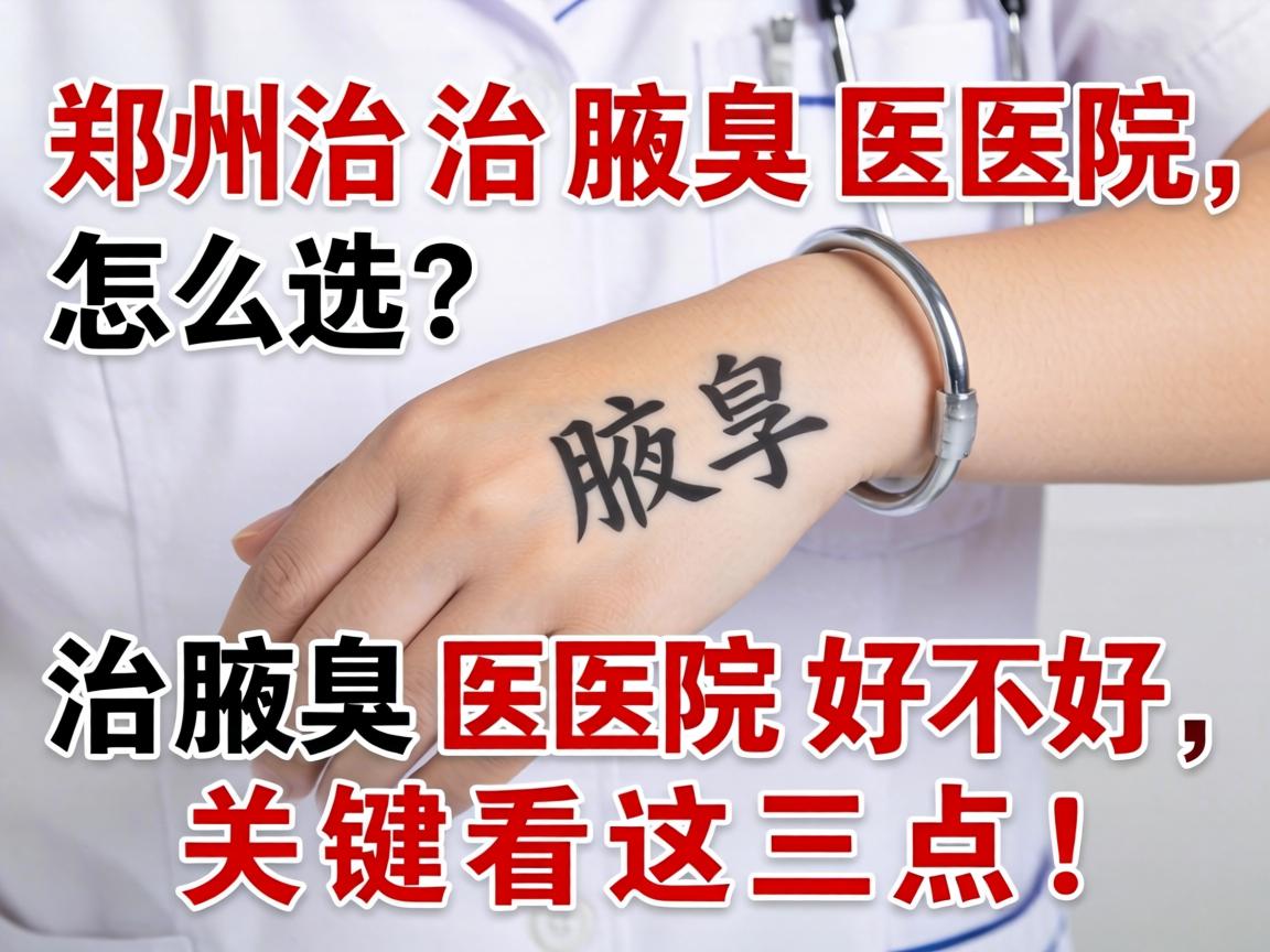 郑州治腋臭医院怎么选？治腋臭医院好不好，关键看这三点！