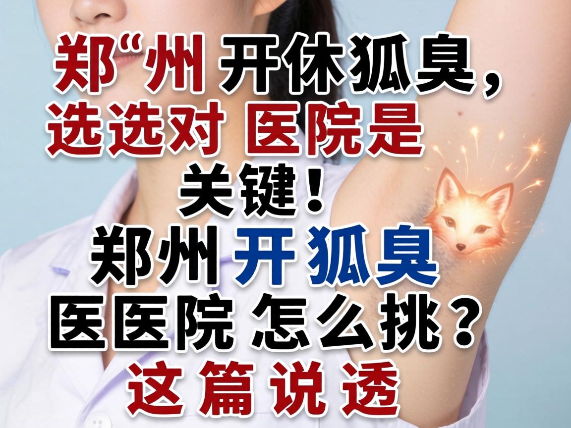 郑州开狐臭，选对医院是关键！郑州开狐臭医院怎么挑？这篇说透