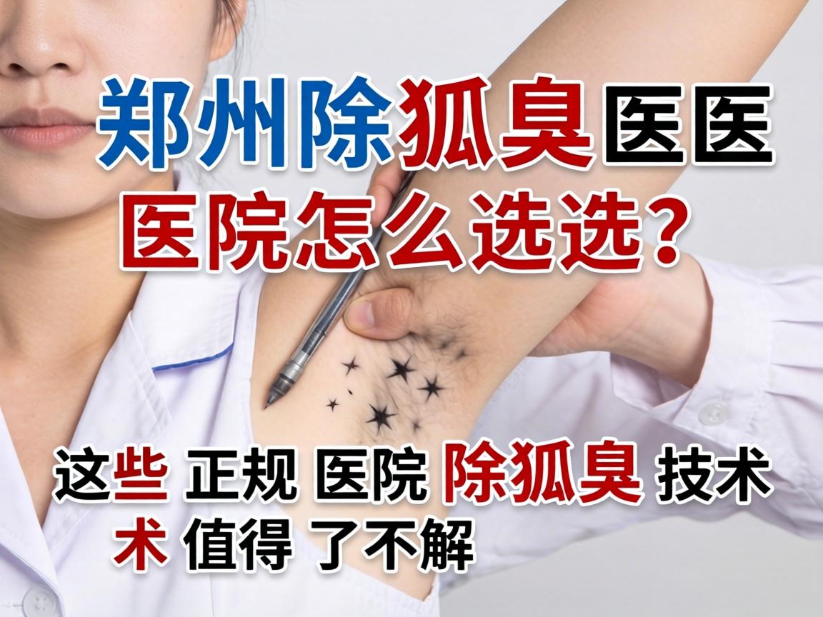 郑州除狐臭医院怎么选？这些正规医院除狐臭技术值得了解