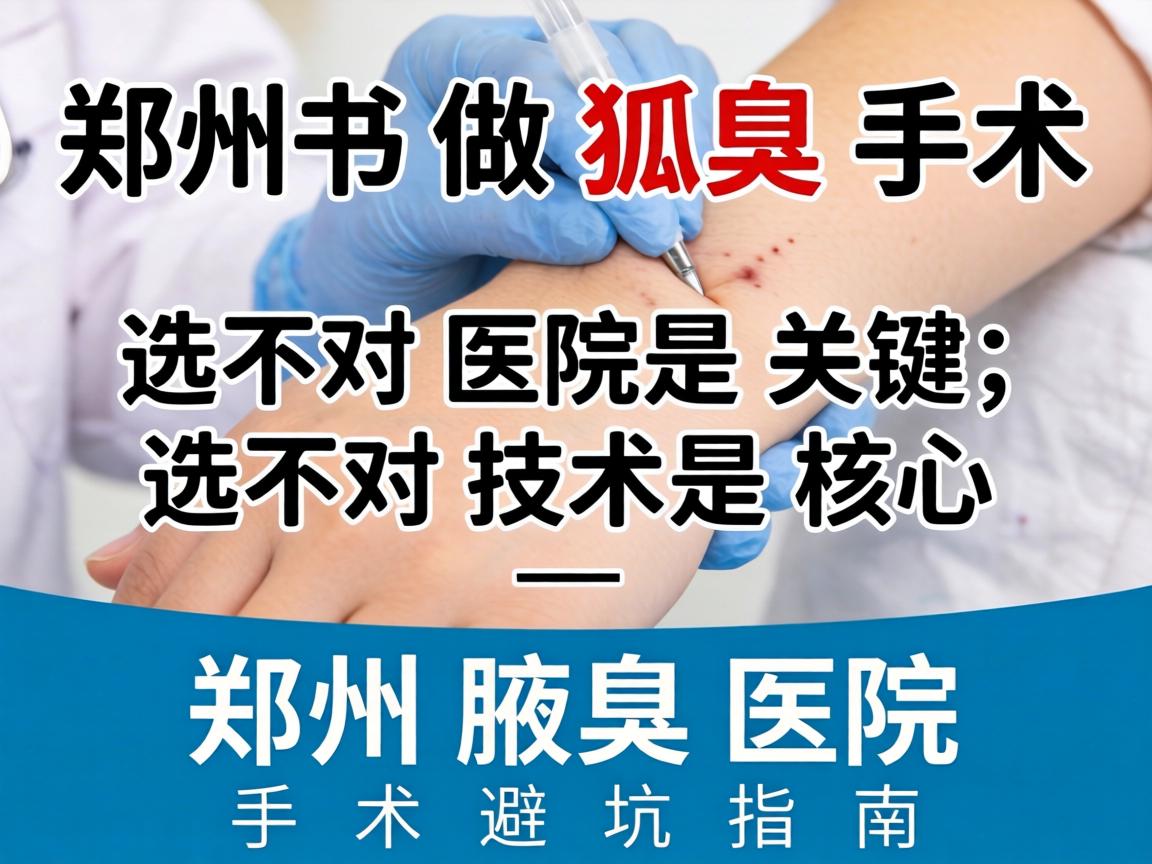 郑州做狐臭手术，选对医院是关键，选对技术是核心—郑州腋臭医院手术避坑指南