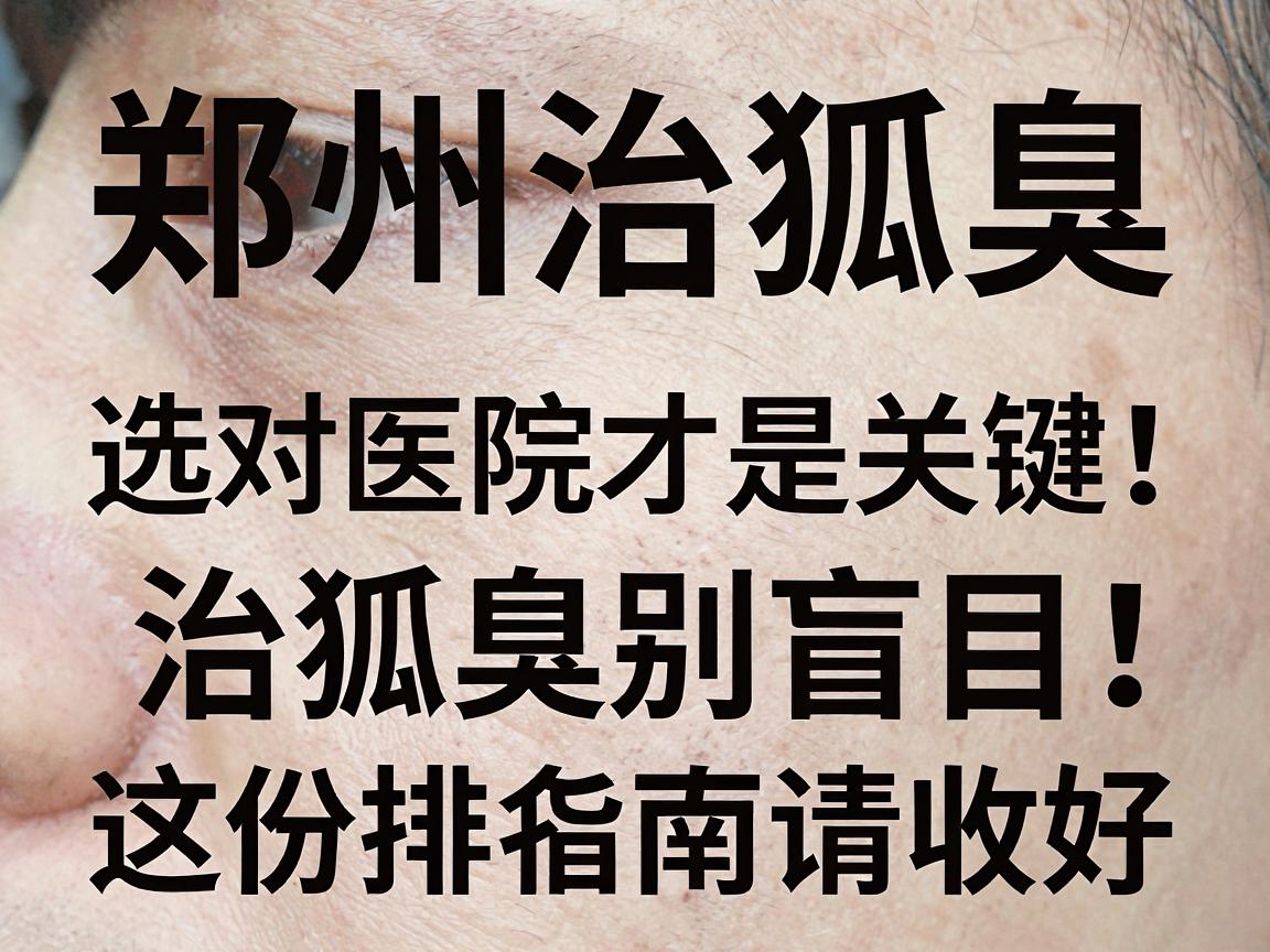 郑州治狐臭，选对医院才是关键！治狐臭别盲目，这份排名指南请收好