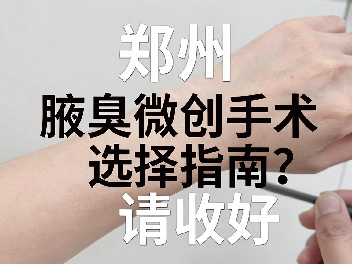 郑州腋臭微创手术哪家好?这份腋臭微创手术选择指南请收好 郑州腋臭微创手术哪家好?这份腋臭微创手术选择指南请收好