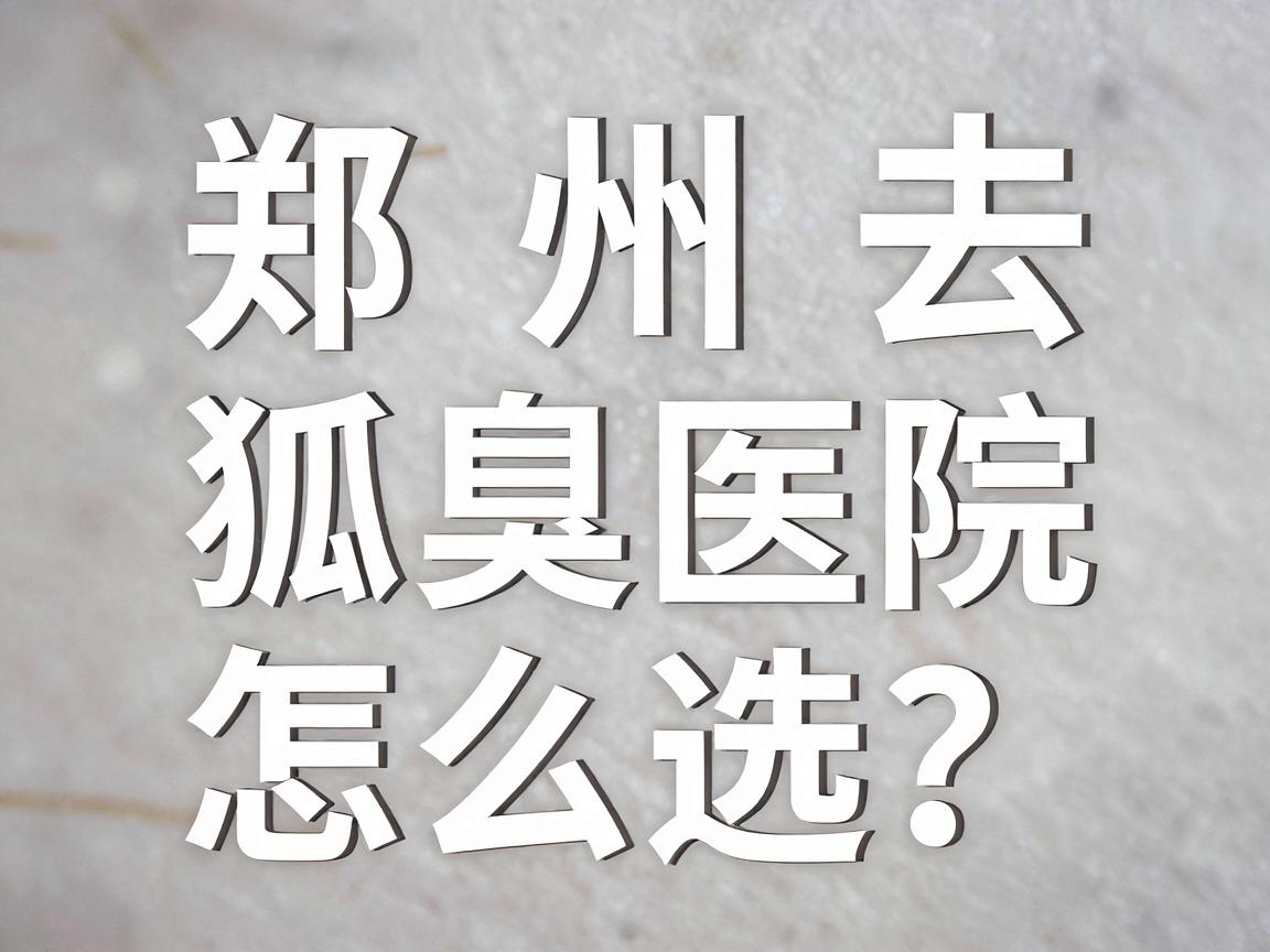 郑州去狐臭医院怎么选？郑州专业腋臭医院看这里