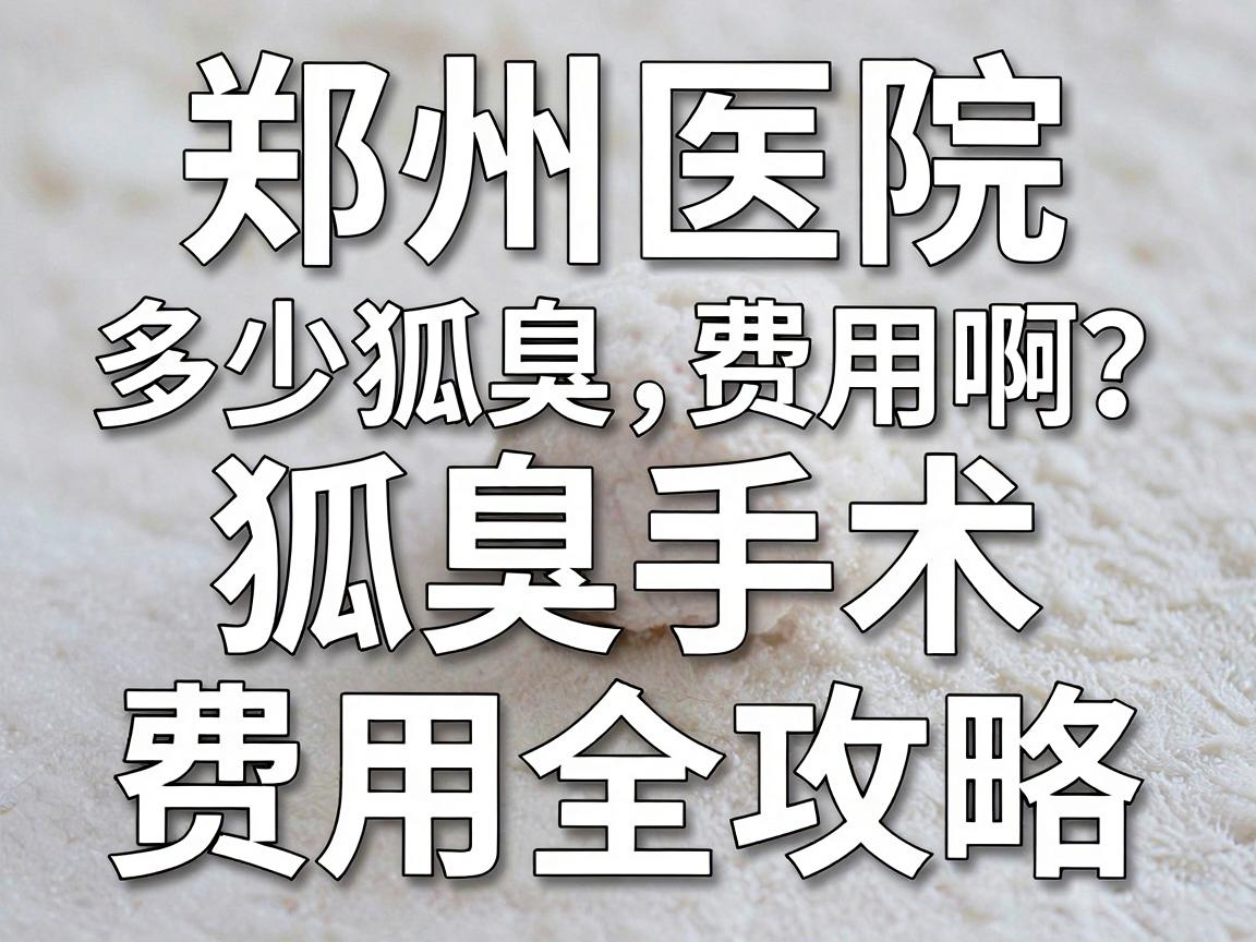 郑州医院割狐臭手术多少钱啊？2025年最新费用解析，狐臭手术费用全攻略