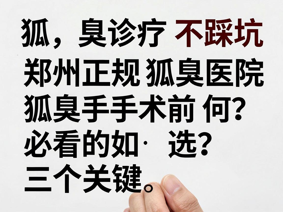 狐臭诊疗不踩坑，郑州正规狐臭医院如何选？狐臭手术前必看的三个关键点