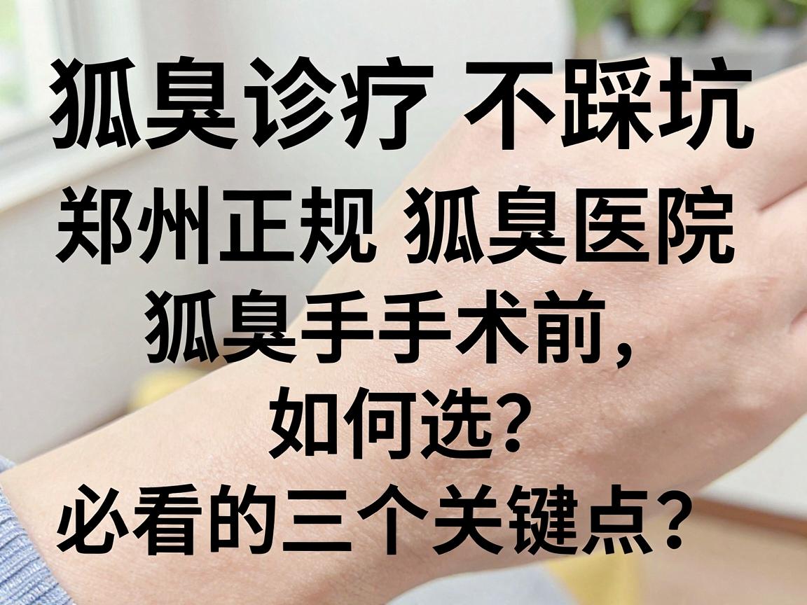 狐臭诊疗不踩坑，郑州正规狐臭医院如何选？狐臭手术前必看的三个关键点