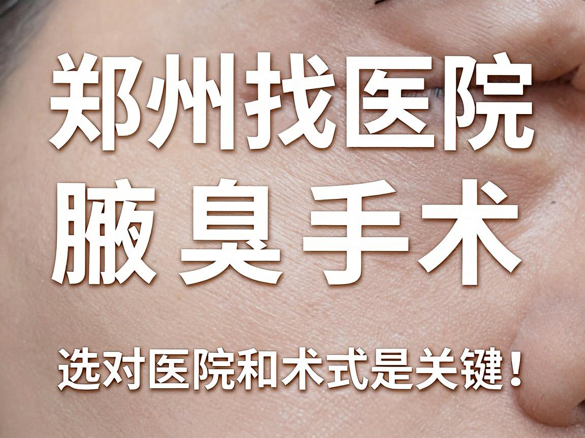郑州找医院做腋臭手术，选对医院和术式是关键！这篇腋臭手术医院选择指南请收好