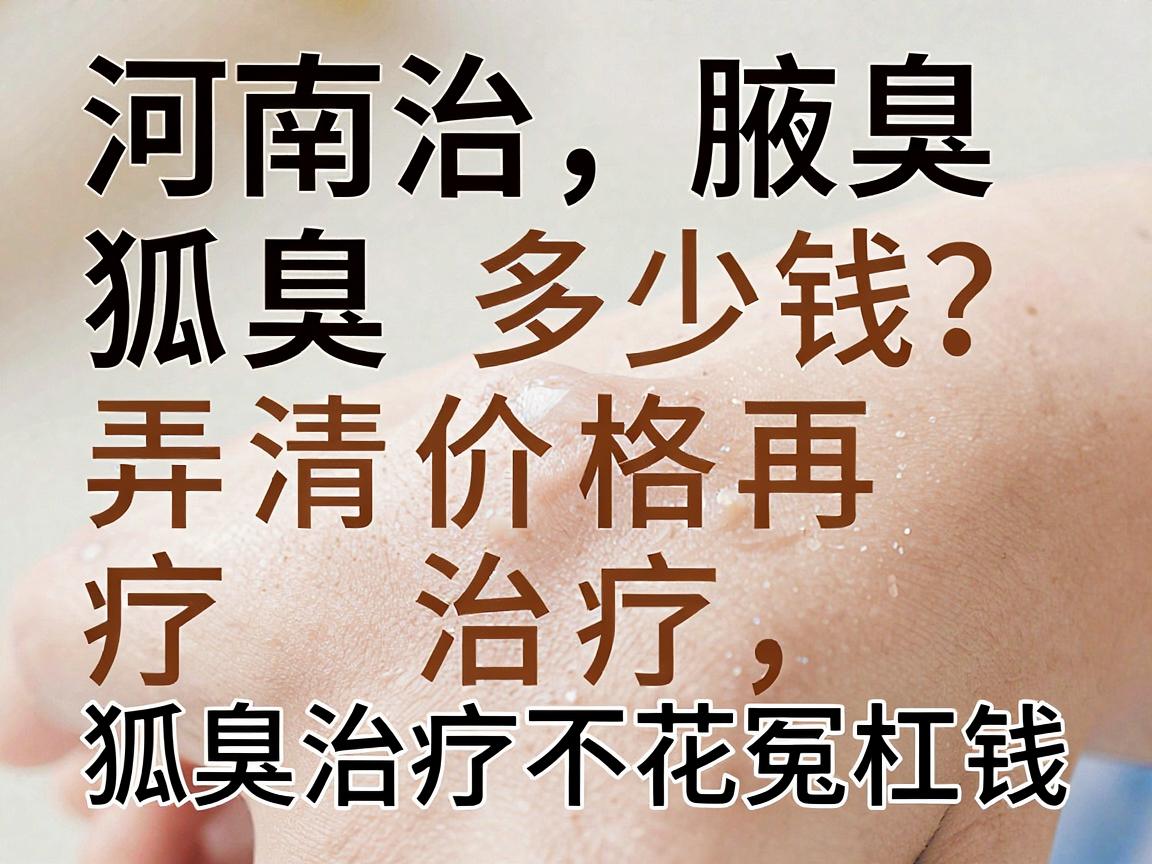 河南治狐臭多少钱？弄清价格再治疗，狐臭治疗不花冤枉钱