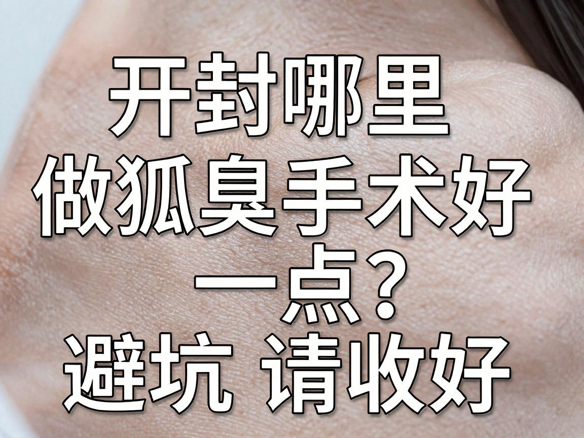 开封哪里做狐臭手术好一点？这份腋臭手术避坑指南请收好