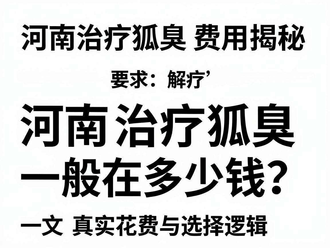 河南治疗狐臭费用揭秘，河南治疗狐臭一般在多少钱？一文解析真实花费与选择逻辑