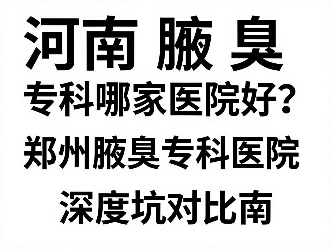 河南腋臭专科哪家医院好？郑州腋臭专科医院深度对比与避坑指南