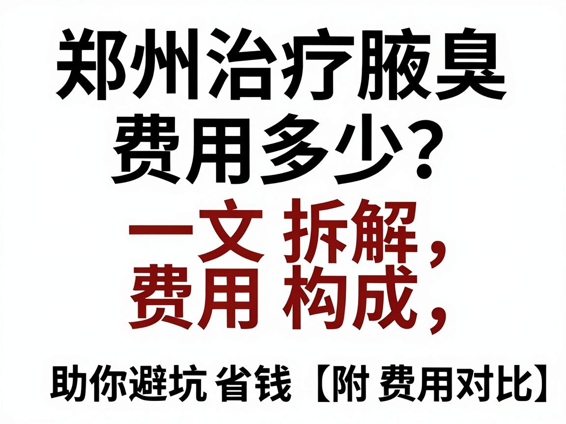 郑州治疗腋臭费用多少？一文拆解费用构成，助你避坑省钱（附费用对比）