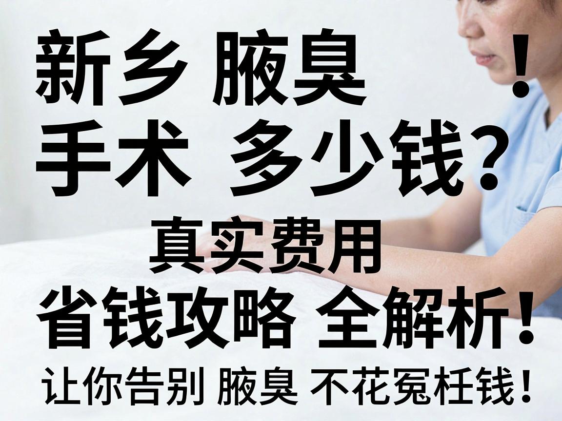 新乡腋臭手术多少钱？真实费用与省钱攻略全解析，让你告别腋臭不花冤枉钱