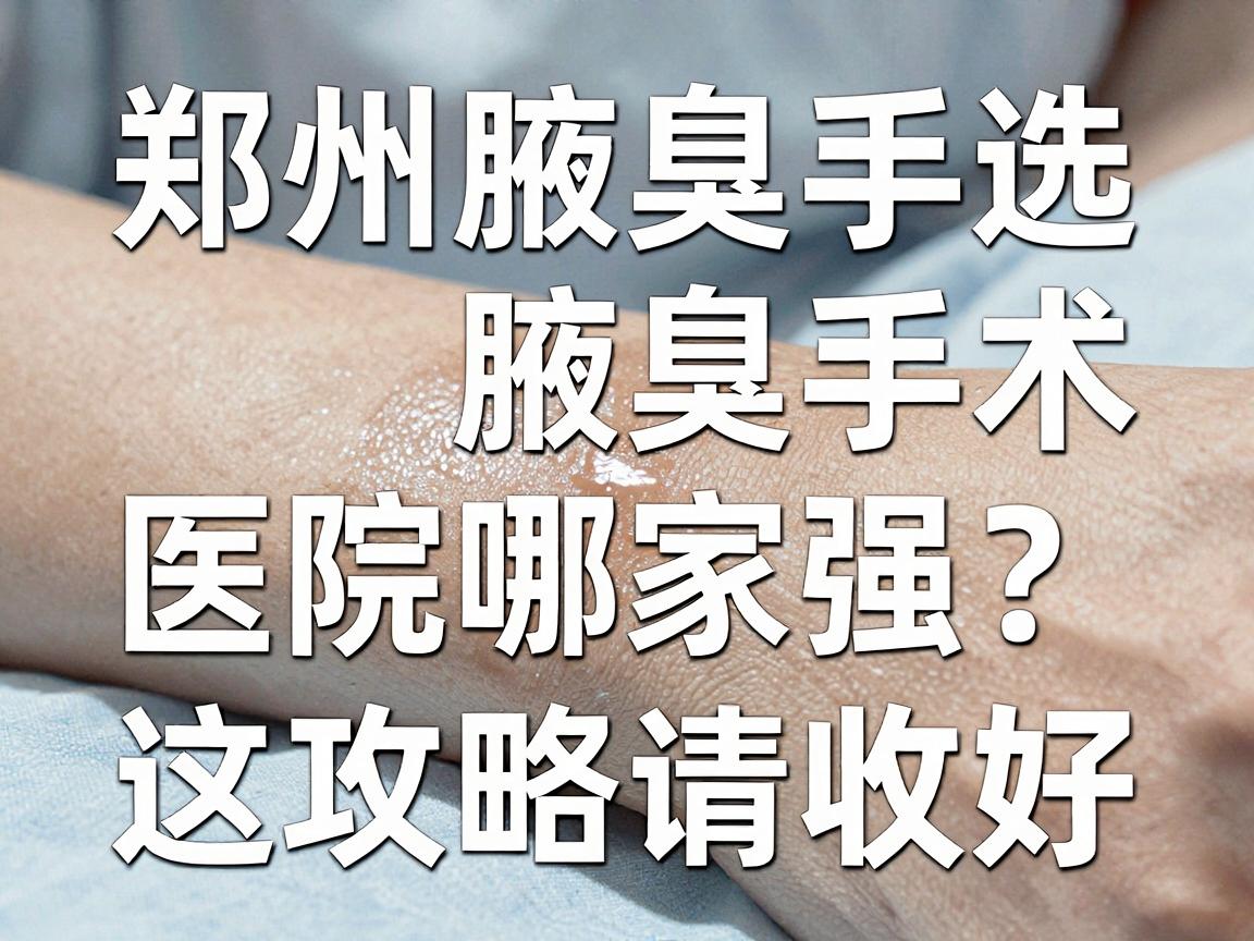 郑州腋臭手术医院怎么选？郑州腋臭手术医院哪家强？这份攻略请收好