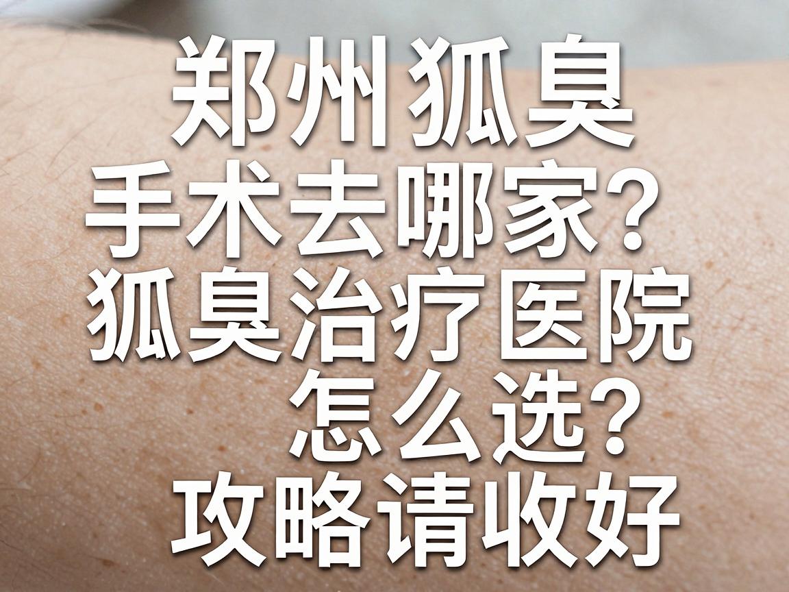 郑州狐臭手术去哪家？狐臭治疗医院怎么选？这份攻略请收好
