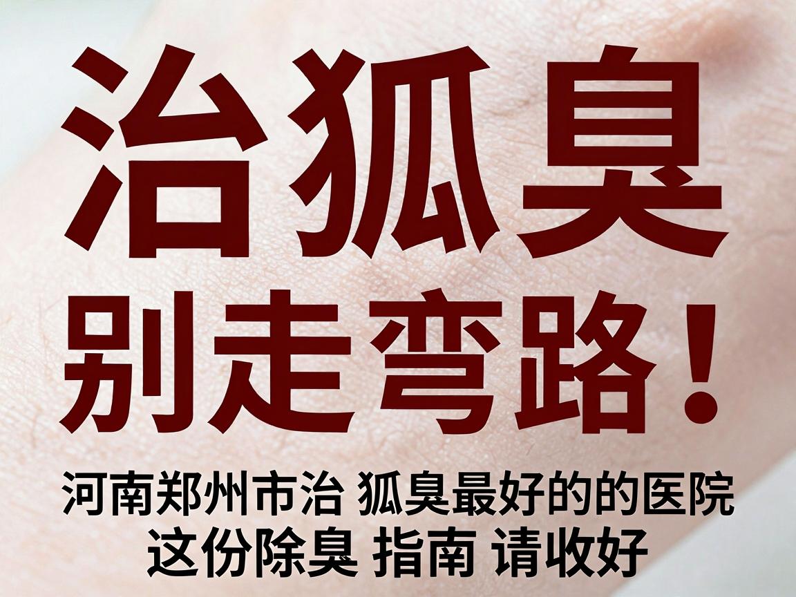 治狐臭，别走弯路！河南郑州市治狐臭最好的医院，这份除臭指南请收好